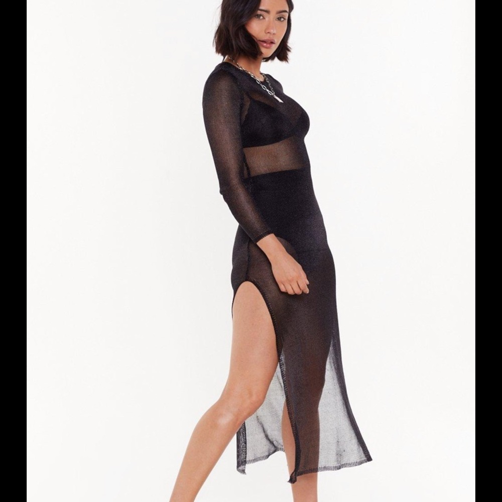 Nasty Gal Metallic Midi Dress